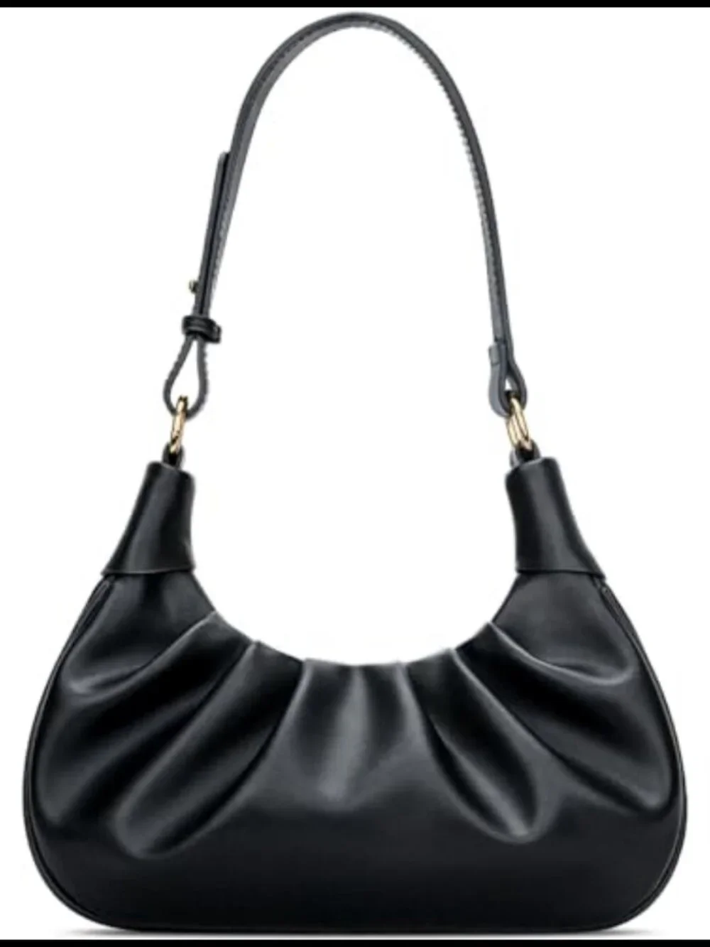 Ruched Crescent Shoulder Bag Mini Hobo Underarm Purse for Women